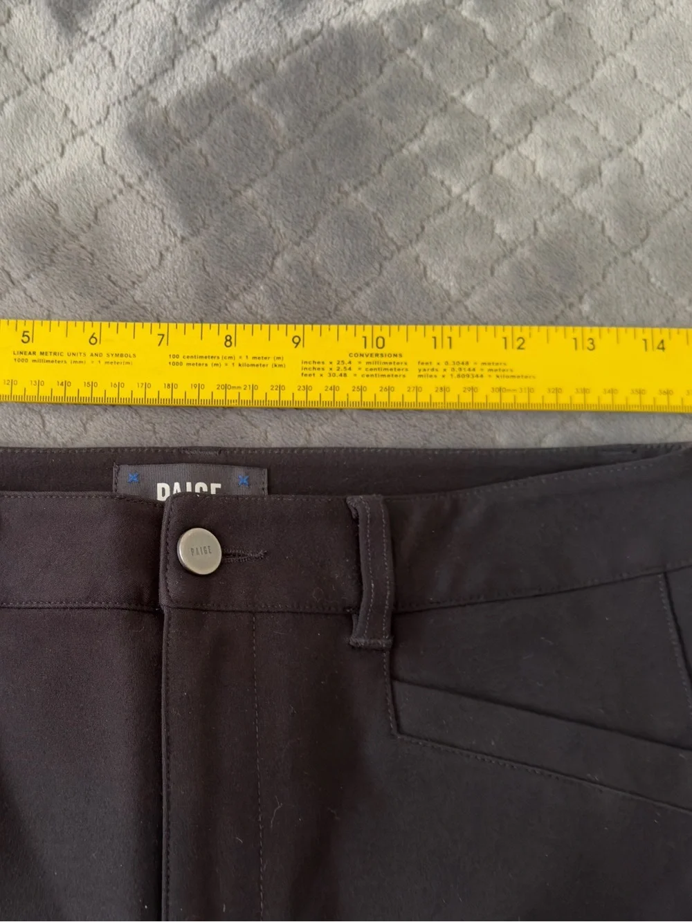 PAIGE Women’s Black Dress Pants Size 28W 31L Winona Slit Hem High Rise Flare - Picture 5 of 8